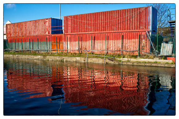 Containers along the canal